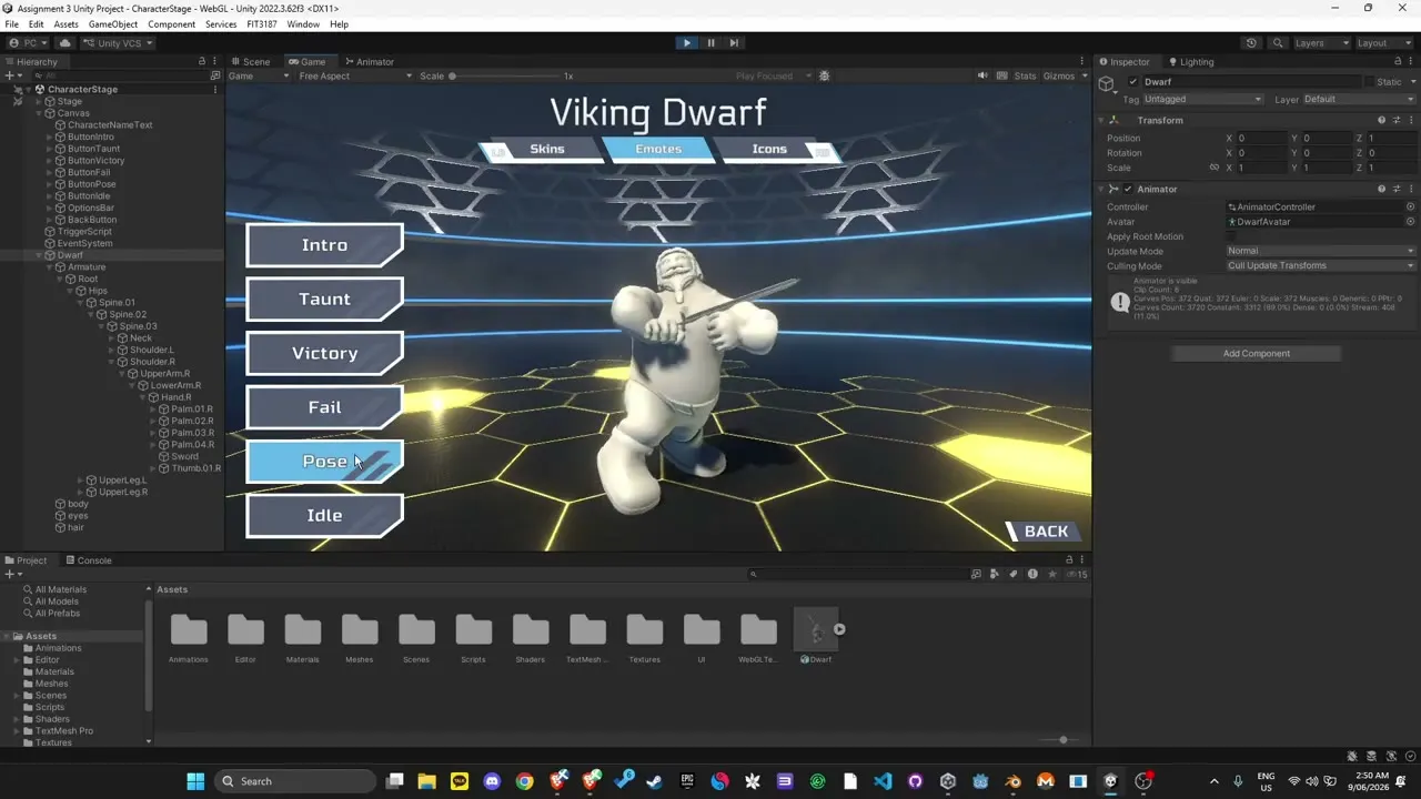 The Viking Dwarf striking a sword pose from the Pose animation